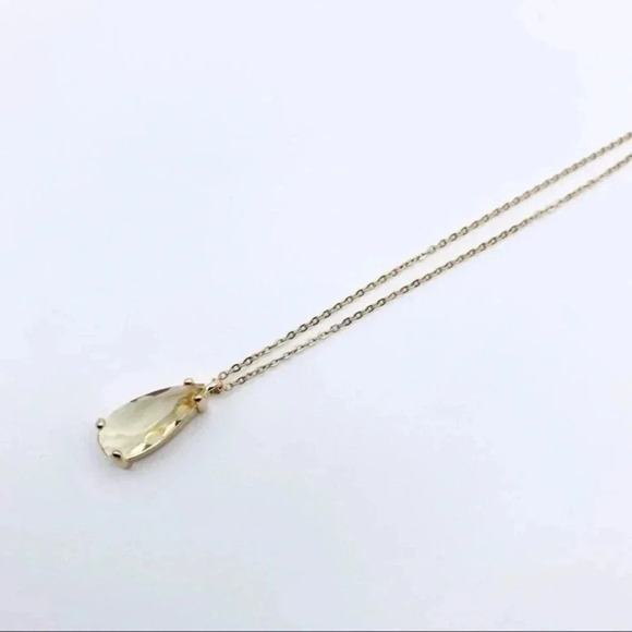 Tear Drop Necklace | Cubic Zirconia Necklace | 18k Gold Plated - Picture 6 of 8